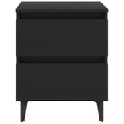 Vidaxl Bed Cabinets 2 Pcs Black 40x35x50 Cm Chipboard
