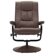 Vidaxl Tv Armchair With Foot Stool Brown Faux Leather Vidaxl Tv Armchair With Foot Stool Brown Faux Leather