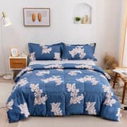 RISHAHOME 4 Piece Queen Size Comforter Set (210x230 cm) Pickeld Bluewood 2102304PBL RISHAHOME 4 Piece Queen Size Comforter Set (210x230 cm) Pickeld Bluewood 2102304PBL