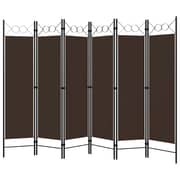 Vidaxl 6-panel Room Divider Brown 240x180 Cm Vidaxl 6-panel Room Divider Brown 240x180 Cm