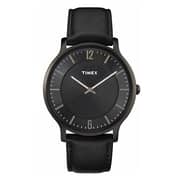 Timex Metropolitan Quartz Black Leather Watch For Men TW2R50100
