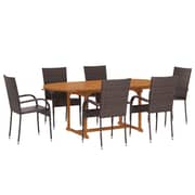 Vidaxl 7 Piece Garden Dining Set Poly Rattan Brown Vidaxl 7 Piece Garden Dining Set Poly Rattan Brown