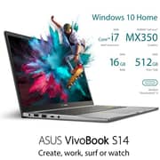 ASUS VivoBook S14 (2020) Laptop - 11th Gen / Intel Core i7-1165G7 / 14inch FHD / 16GB RAM / 512GB SSD / 2GB NVIDIA GeForce MX350 Graphics / Windows 11 Home / English & Arabic Keyboard / Red / Middle East Version - [S433EQ-AM0R7W]