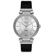 Omax Sunset Series Black Leather Analog Watch For Women SU003P62I