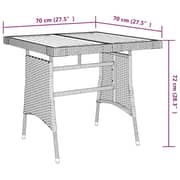 Vidaxl Garden Table Grey 70x70x72 Cm Poly Rattan & Solid Acacia Wood Vidaxl Garden Table Grey 70x70x72 Cm Poly Rattan & Solid Acacia Wood