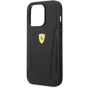 Ferrari Leather Case Black With Hot Stamped Sides iPhone 14 Pro Max