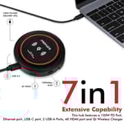Promate Usb-c Hub, 100w Type-c Pd,hdmi,dual Usb Port,ethernet,wireless Charging Pad, Centerhub Mar