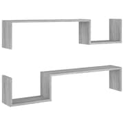 vidaXL Wall Shelves 2 pcs Grey Sonoma 100x15x20 cm Engineered Wood vidaXL Wall Shelves 2 pcs Grey Sonoma 100x15x20 cm Engineered Wood