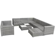 Vidaxl 10 Piece Garden Lounge Set With Cushions Poly Rattan Grey Vidaxl 10 Piece Garden Lounge Set With Cushions Poly Rattan Grey