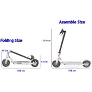 Skyland Unisex Adult EM-1603-W Pro Electric Scooter With Fixed Digital Speedometer On Board- White, L=108 cm x W=43.3 cm x H= 112 cm