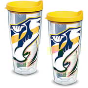 Tervis Nhl Nashville Predators Colossal Tumbler With Wrap And Yellow Lid 2 Pack 24Oz, Clear