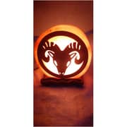 Himalayan Salt Goat with Horn Style Lamp Wood Design Himalayan Salt Goat with Horn Style Lamp Wood Design