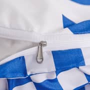 Luna Home Queen/double Size 6 Pieces Bedding Set Without Filler , Hearts And Checkered Design Blue And White Color Luna Home Queen/double Size 6 Pieces Bedding Set Without Filler , Hearts And Checkered Design Blue And White Color