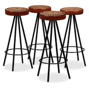vidaXL Bar Stools 4 pcs Real Leather vidaXL Bar Stools 4 pcs Real Leather