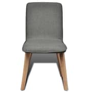 vidaXL Oak Indoor Fabric Dining Chair Set 2 pcs Dark Grey vidaXL Oak Indoor Fabric Dining Chair Set 2 pcs Dark Grey