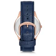 Omax Classic Series Blue Leather Analog Watch For Men JD01R64I