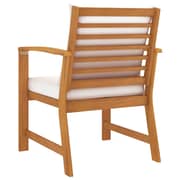 vidaXL Garden Chairs 2 pcs with Cream Cushion Solid Acacia Wood vidaXL Garden Chairs 2 pcs with Cream Cushion Solid Acacia Wood