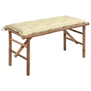 vidaXL Folding Garden Bench with Cushion 118 cm Bamboo vidaXL Folding Garden Bench with Cushion 118 cm Bamboo