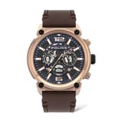 Police Men's Chronograph Watch Black Dial And Brown Leather Strap - P 14378jsr-03