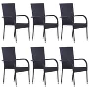 Vidaxl Stackable Outdoor Chairs 6 Pcs Poly Rattan Black Vidaxl Stackable Outdoor Chairs 6 Pcs Poly Rattan Black