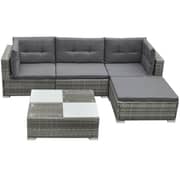 Vidaxl 5 Piece Garden Lounge Set With Cushions Poly Rattan Grey