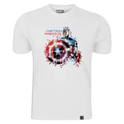 Marvel Captain America Pixels Men's Round Neck T-shirt White Extra Large