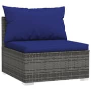 vidaXL 11 Piece Garden Lounge Set with Cushions Grey Poly Rattan vidaXL 11 Piece Garden Lounge Set with Cushions Grey Poly Rattan