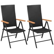 Vidaxl Stackable Garden Chairs 2 Pcs Poly Rattan Black