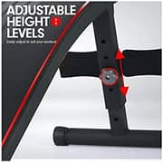 ULTIMAX Heavy Duty Sit Up Exercise Bench with Pull up Spring Resistance Band And Push Up Bars