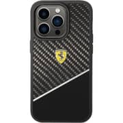Ferrari Bimaterial Carbon Case Black With Silver Stripe iPhone 14 Pro Ferrari Bimaterial Carbon Case Black With Silver Stripe iPhone 14 Pro