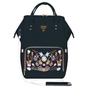 Sunveno Diaper Bag with USB Black Embroidery