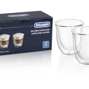 Delonghi Set of 2 Cappuccino Glasses 190ml Clear