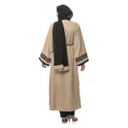 Look Style Casual Abaya With Matching Sheila Beige Medium - LS150138/M
