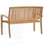 Vidaxl 2-seater Stacking Garden Bench 128.5 Cm Solid Teak Wood Vidaxl 2-seater Stacking Garden Bench 128.5 Cm Solid Teak Wood