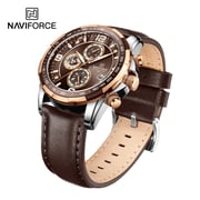 Naviforce NF8020L-BRWN- Genuine Leather Belt Chronograph Edition