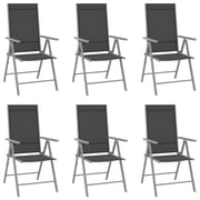 vidaXL Folding Garden Chairs 6 pcs Textilene Black vidaXL Folding Garden Chairs 6 pcs Textilene Black