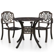 vidaXL 3 Piece Bistro Set Cast Aluminium Bronze vidaXL 3 Piece Bistro Set Cast Aluminium Bronze