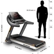 Sparnod Fitness Automatic Treadmill - Foldable Motorized Walking/Running Machine for Home Use - Sturdy Equipment with Auto Incline- STH-5700 (6 HP Peak)