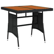 Vidaxl Garden Table Black 70x70x72 Cm Poly Rattan & Solid Acacia Wood Vidaxl Garden Table Black 70x70x72 Cm Poly Rattan & Solid Acacia Wood
