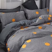 Single Size Orange Design Bedding Set of 4 Pieces