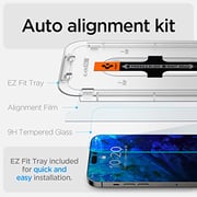 Spigen GLAStR EZ FIT designed for iPhone 14 PRO Screen Protector (2022) Premium Tempered Glass - Case Friendly with Sensor Protection [2 PACK]
