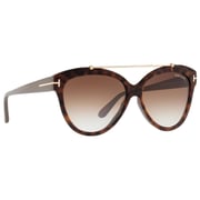 Tom Ford Livia Blonde Havana Plastic Female Sunglasses