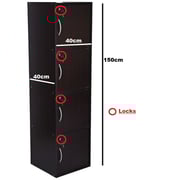 Buy Karnak 4 Door Lockable Wooden Storage Shelf, Dark Brown Online in