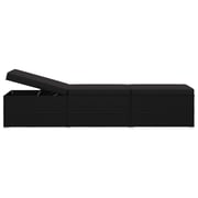 Vidaxl Sun Lounger With Cushion Poly Rattan Black Vidaxl Sun Lounger With Cushion Poly Rattan Black