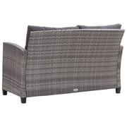 Vidaxl 2-seater Garden Sofa With Cushions Grey 124 Cm Poly Rattan Vidaxl 2-seater Garden Sofa With Cushions Grey 124 Cm Poly Rattan