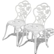 Vidaxl 3 Piece Bistro Set Cast Aluminium White Vidaxl 3 Piece Bistro Set Cast Aluminium White