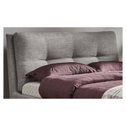 Plush Tufted Padded Headboard Queen without Mattress Grey
