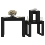 Vidaxl Nesting Tables 3 Pcs Black Engineered Wood Vidaxl Nesting Tables 3 Pcs Black Engineered Wood