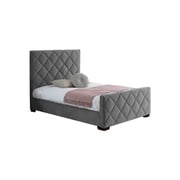 Velvet Bed Frame Super King Bed Grey
