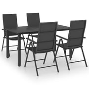 Vidaxl 5 Piece Garden Dining Set Black Vidaxl 5 Piece Garden Dining Set Black